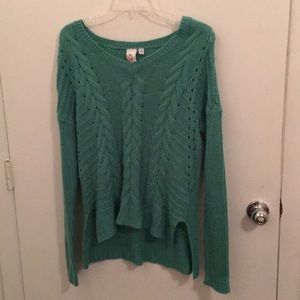 Turquoise, V-neck Sweater